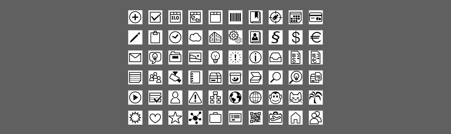 Icons of for the navigation tiles